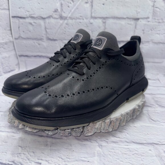 Cole Haan Men's 4.ZERØGRAND Wingtip Oxford Shoes Sz 13M Black Leather - Picture 3 of 12